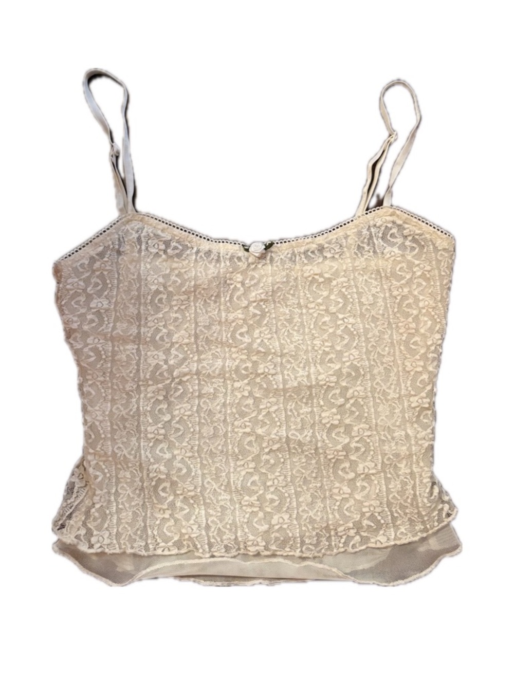 Coquette lace embroidered sheer floral cami top